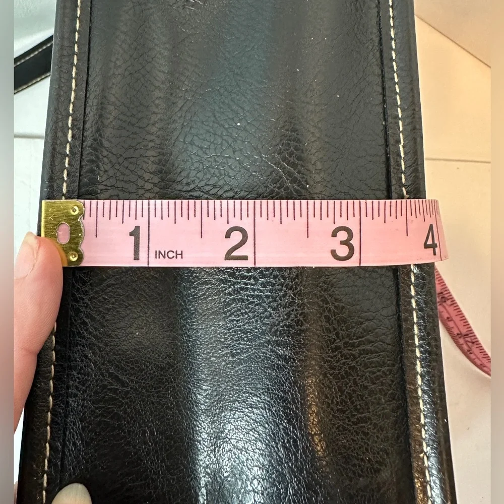 Duck Head Black Faux Leather Hobo Shoulder Bag With Silver Tone Hardware